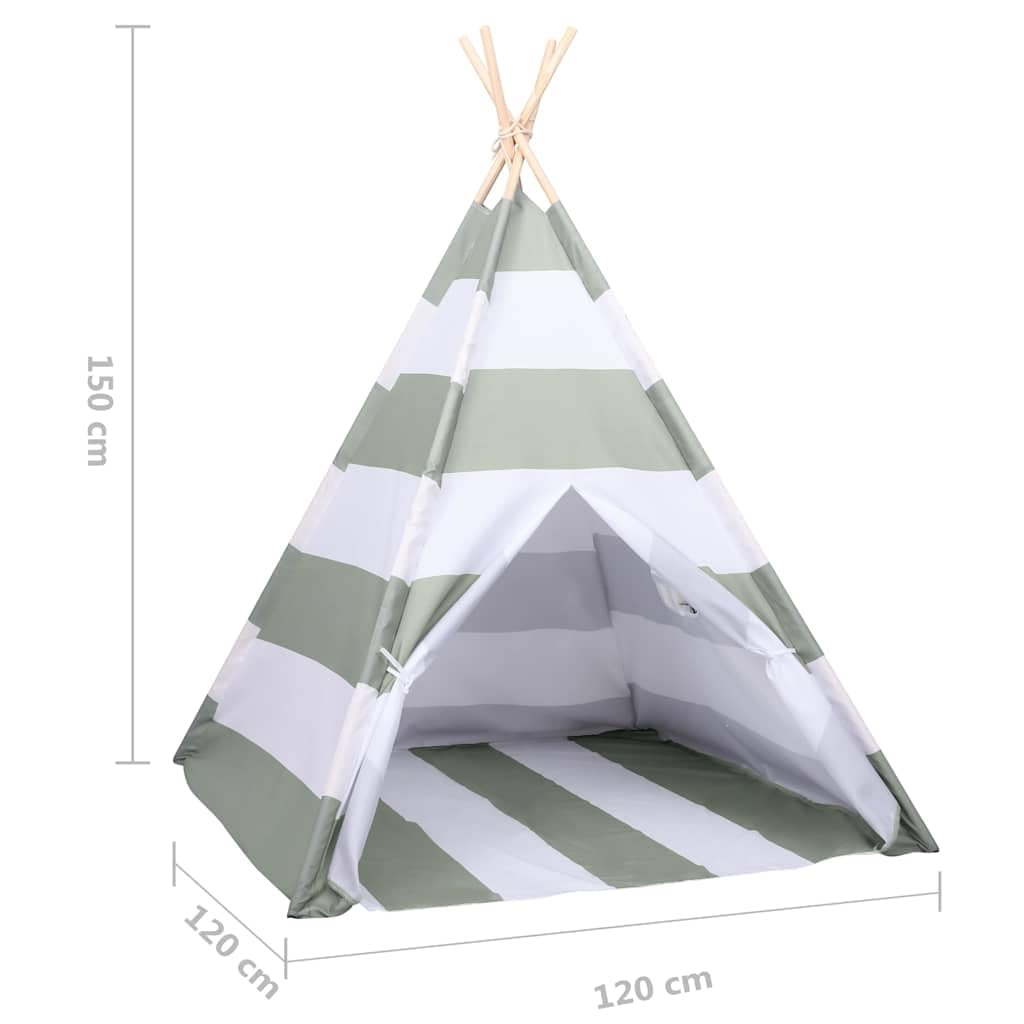 vidaXL Heim & Garten Kindertent Grau-Weiß Kiefer 120x120x150 cm