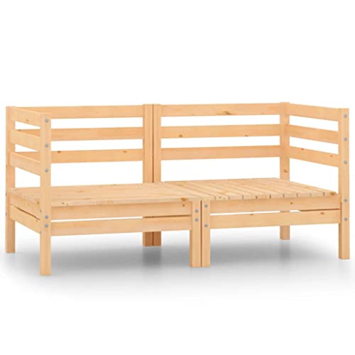 vidaXL Heim & Garten 2-Sitzer Gartensofa Braun Kiefer Massivholz