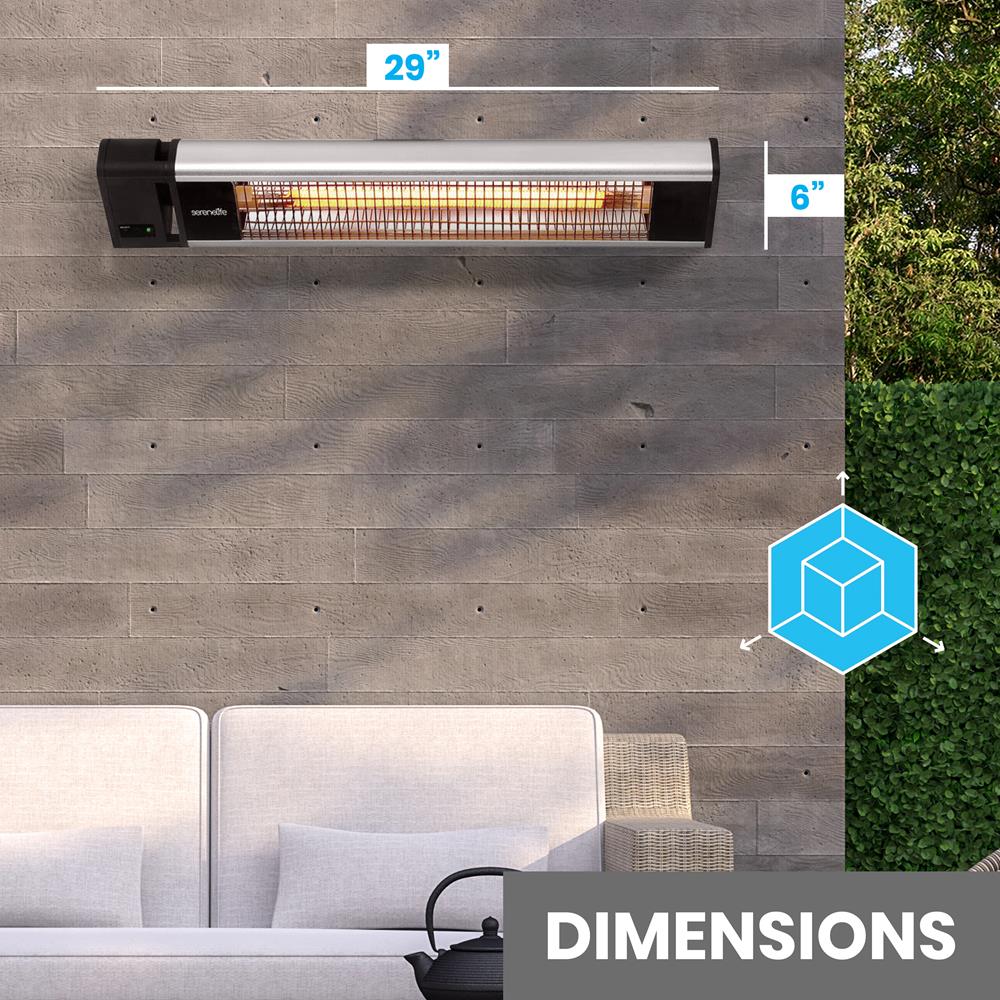 Serenelife Heater Terrassenheizstrahler 1500W Wand Fernbedienung