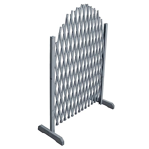 vidaXL Rankgitter Tannenholz 180x100 cm Grau ausziehbar