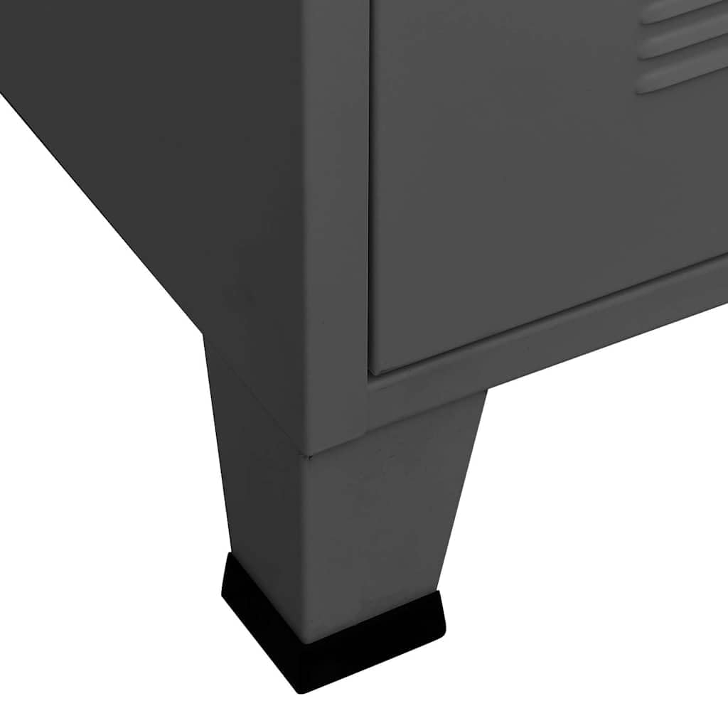 vidaXL Industrial Kommode Anthrazit Metall 4 Schubladen 93 cm