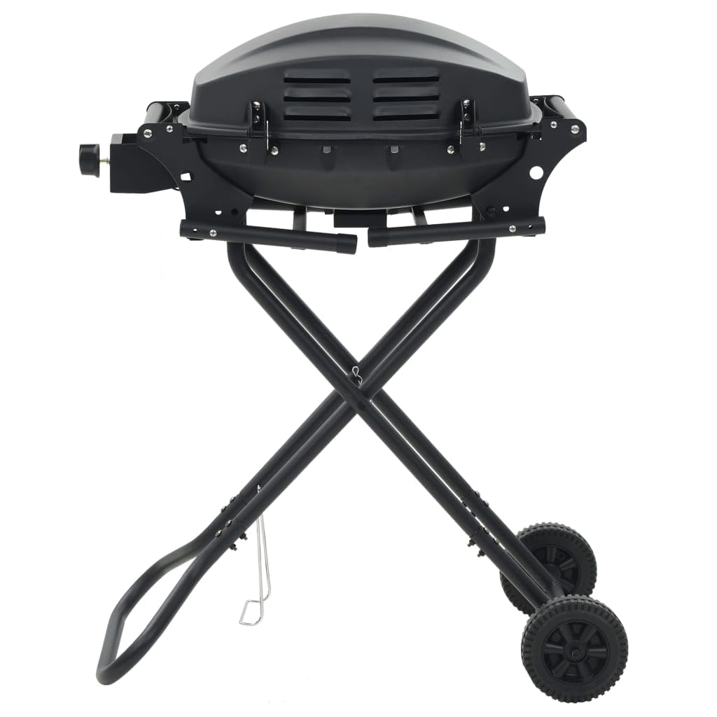 vidaXL Gasgrill tragbar Schwarz mit Kochzone Stahl