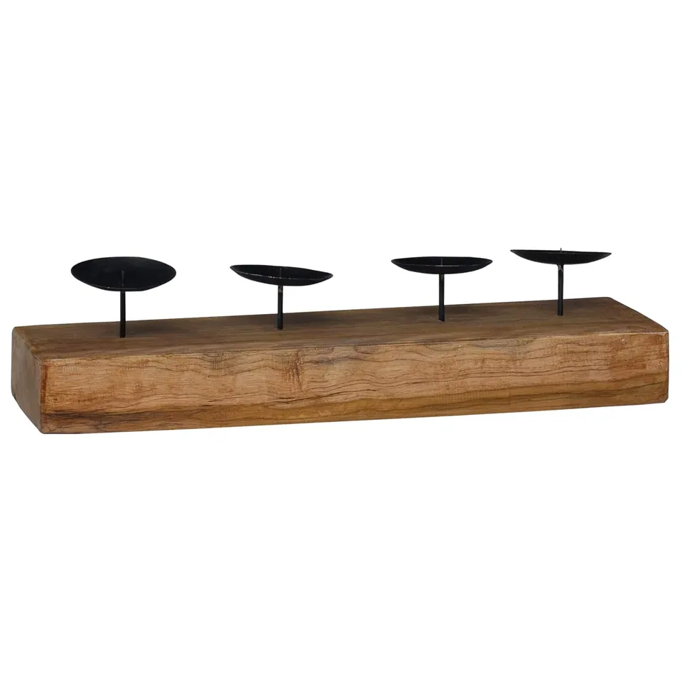 vidaXL Heim & Garten Kerzenhalter Natur 50 cm Teak Massivholz