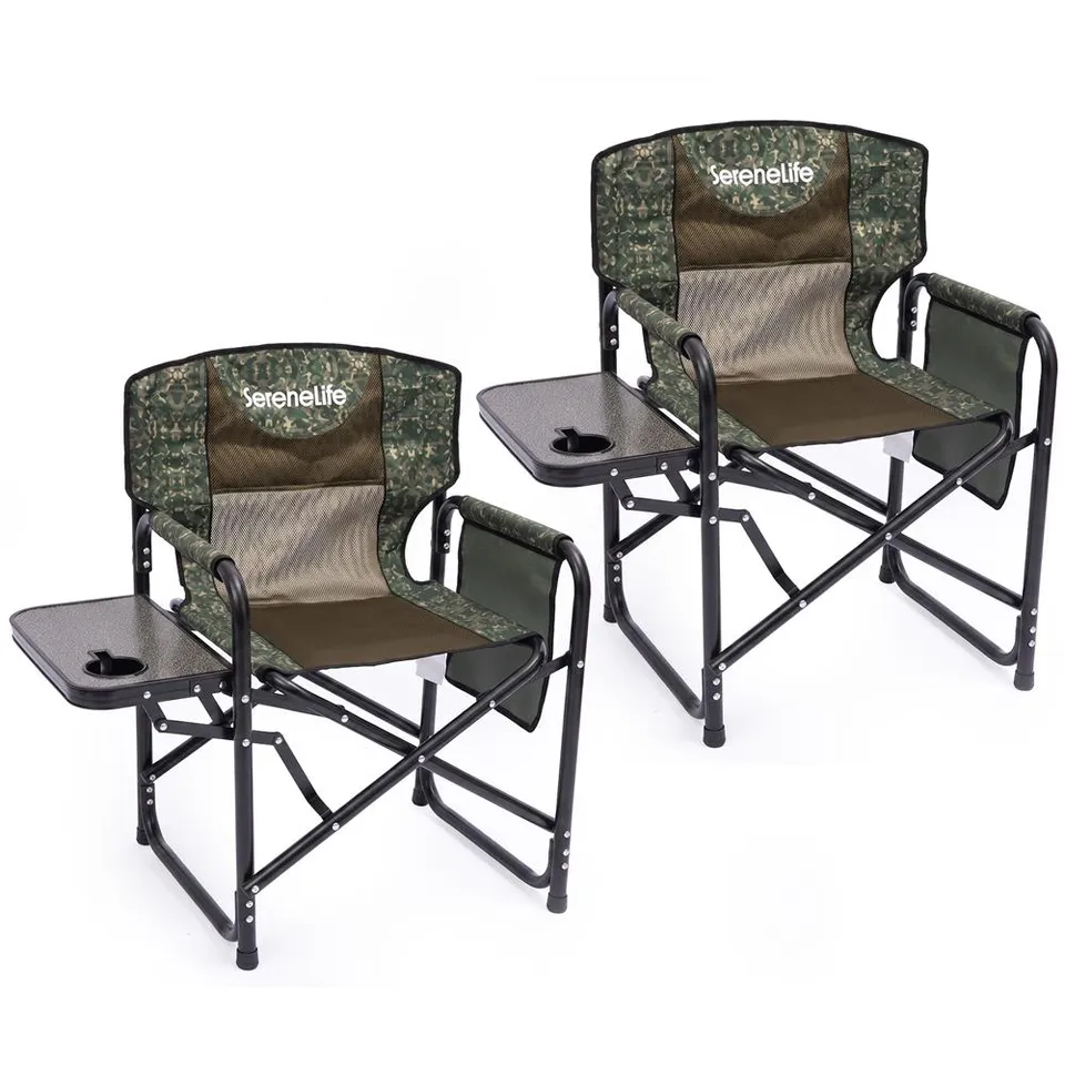 Serenelife Regiestuhl Klappbar Camouflage mit Tisch