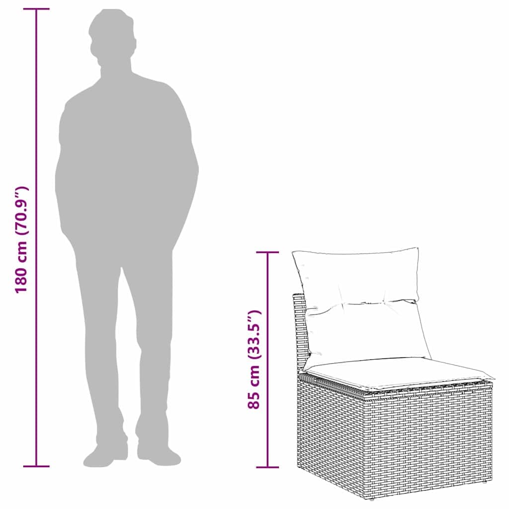 vidaXL Heim & Garten Gartensofa Schwarz-Cremeweiß Poly-Rattan