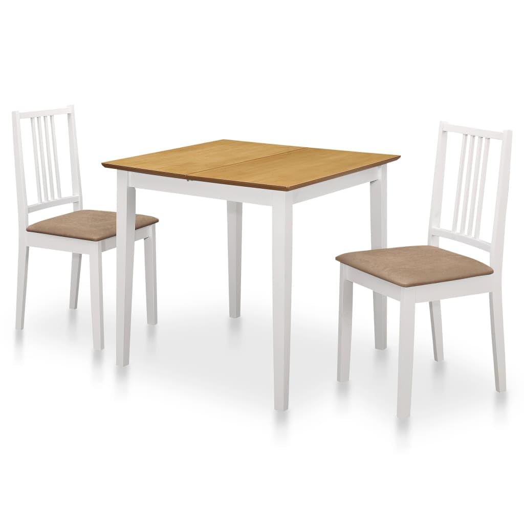 vidaXL Heim Garten Essgruppe 3-tlg. ausziehbar Weiß MDF