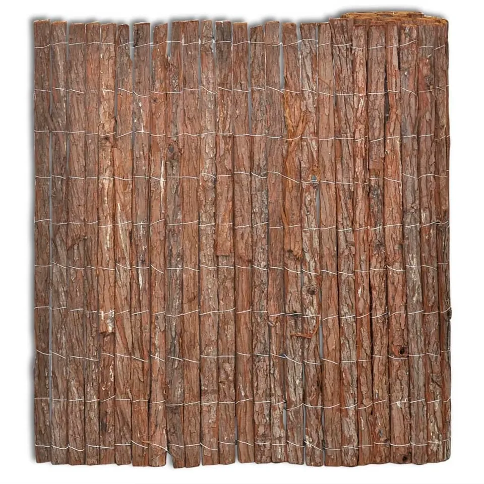 vidaXL Heim & Garten Rindenzaun 400x100 cm Natur