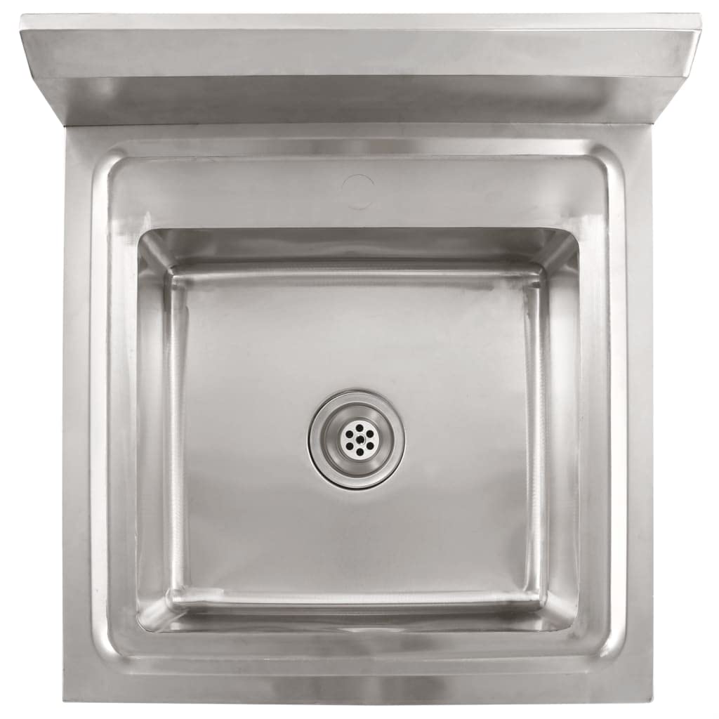 vidaXL Küchenspüle Einzelbecken Edelstahl mit Backsplash