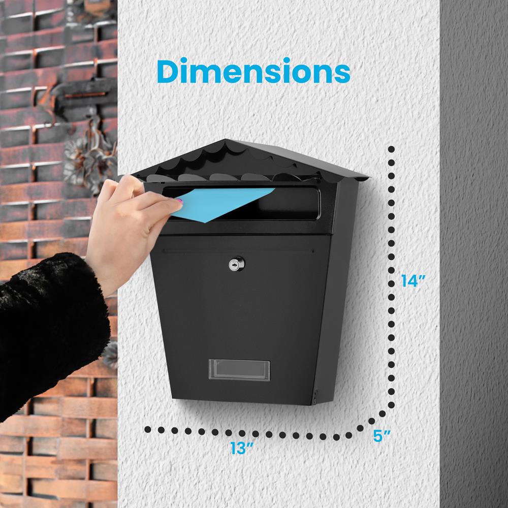 Serenelife Storage Wandbriefkasten Stahl abschließbar verzinkt