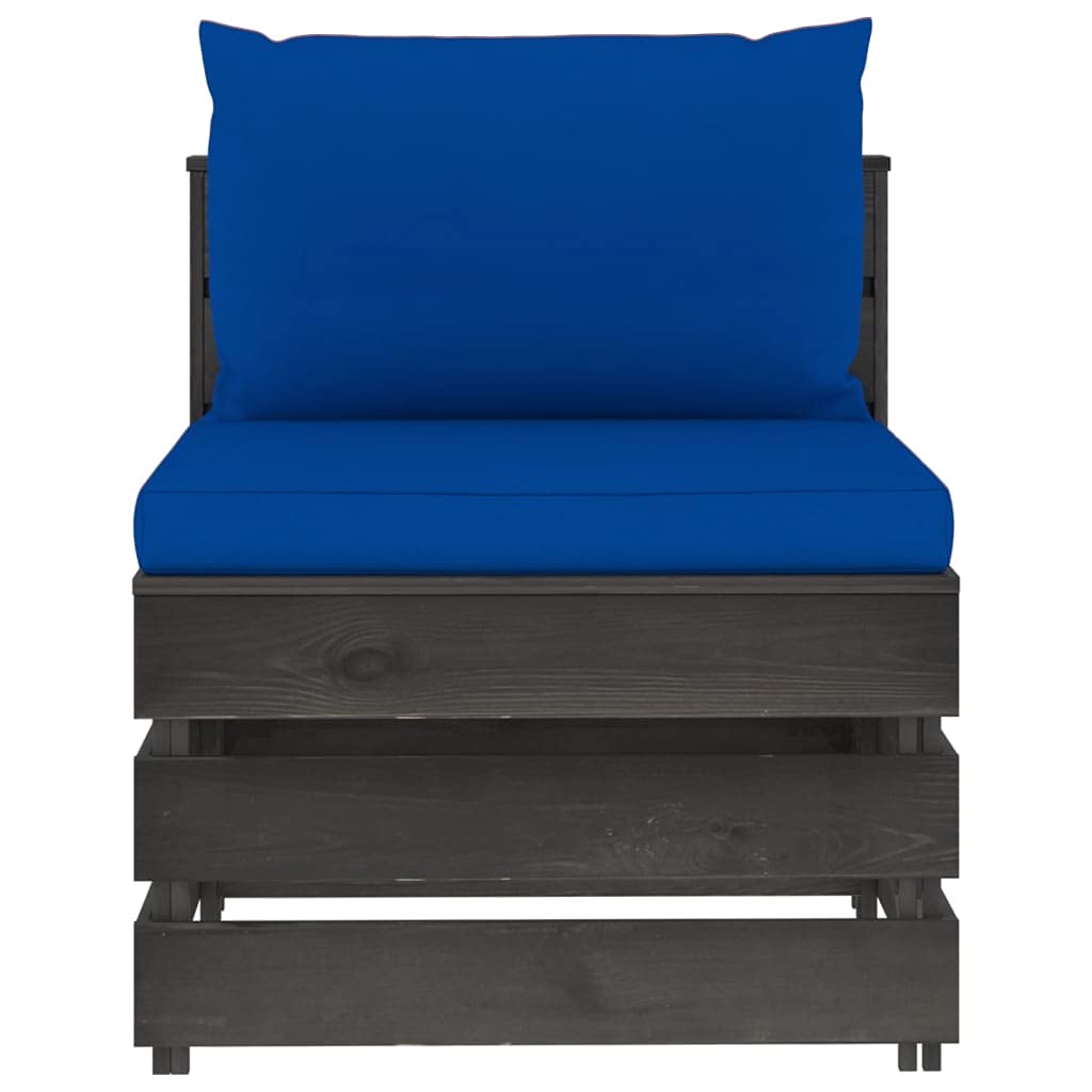 vidaXL Möbel Mittelsofa Palettensofa grau Kiefer imprägniert