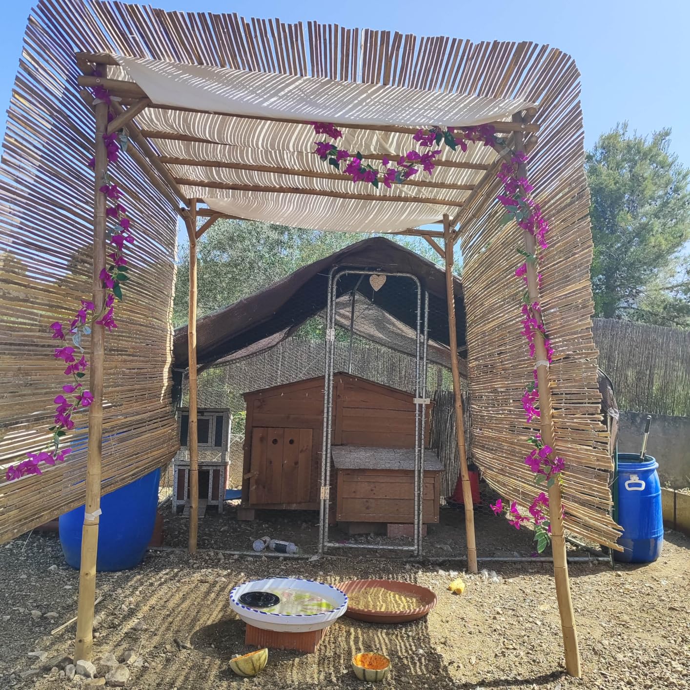 vidaXL Heim & Garten Pergola Pavillon Bambus 170x170x220cm