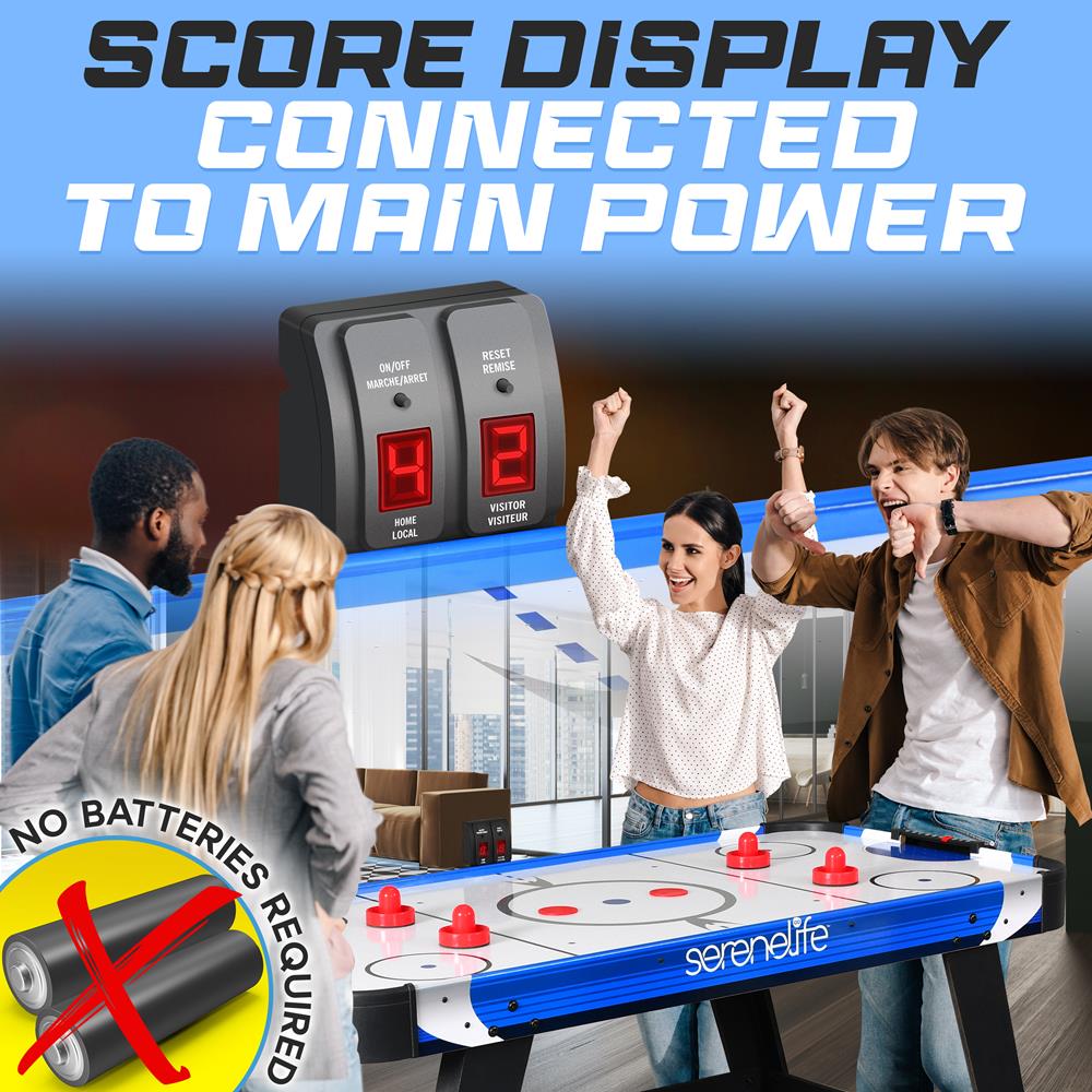 Serenelife Game Tables SLARHKY54 Airhockey-Tisch 137 cm Blau