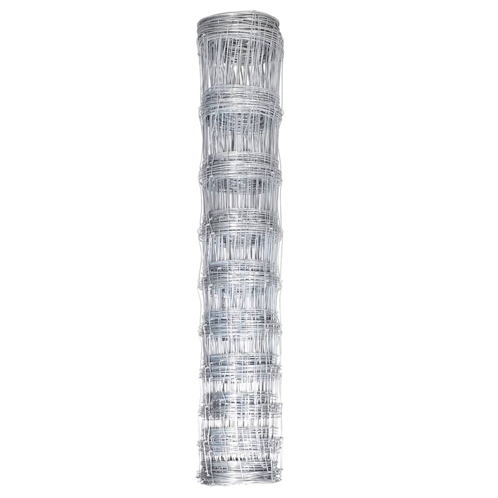 vidaXL Gartenzaun Drahtzaun verzinkt 50x1m silber