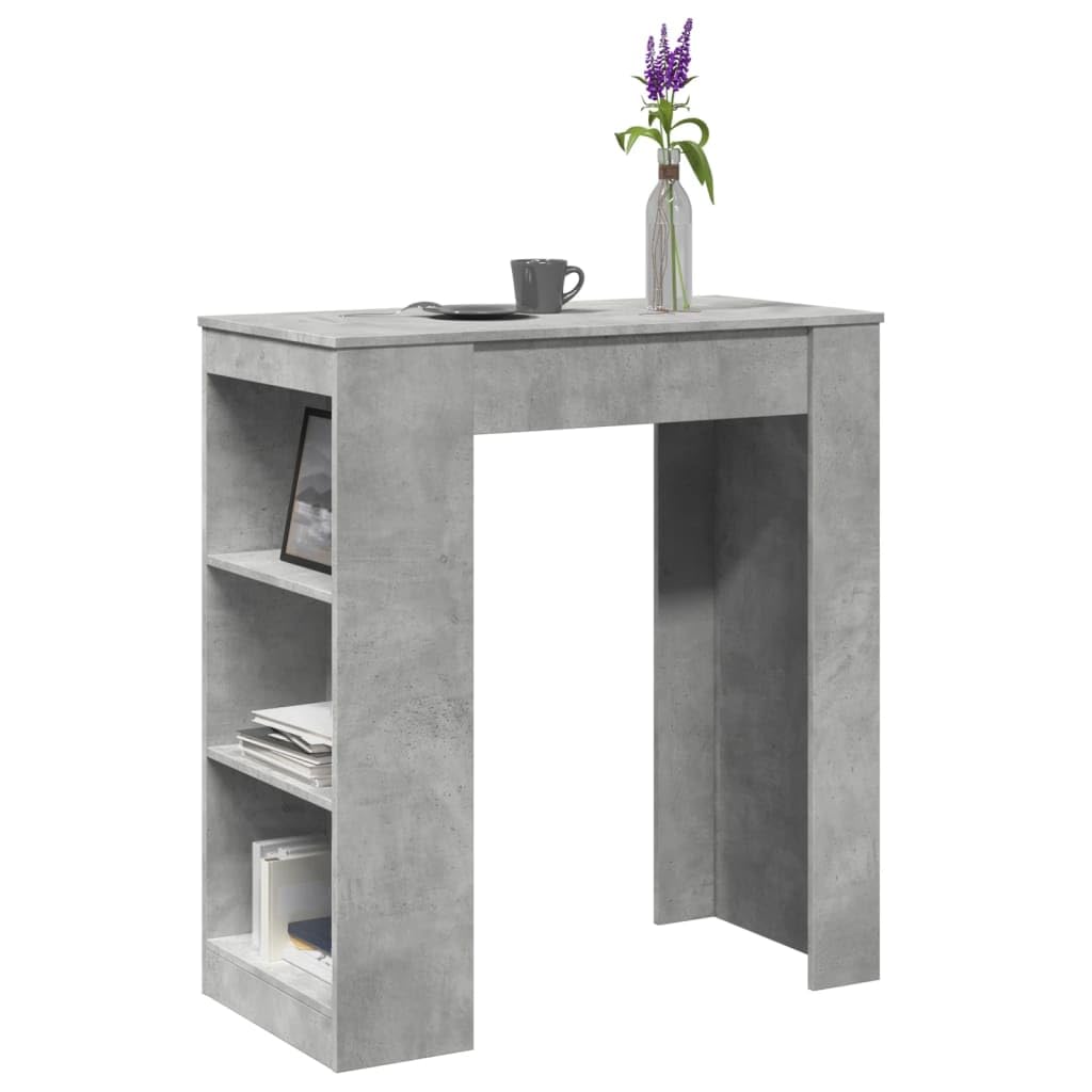 vidaXL Möbel Bartisch mit Regal Betongrau 95x47x103,5 cm
