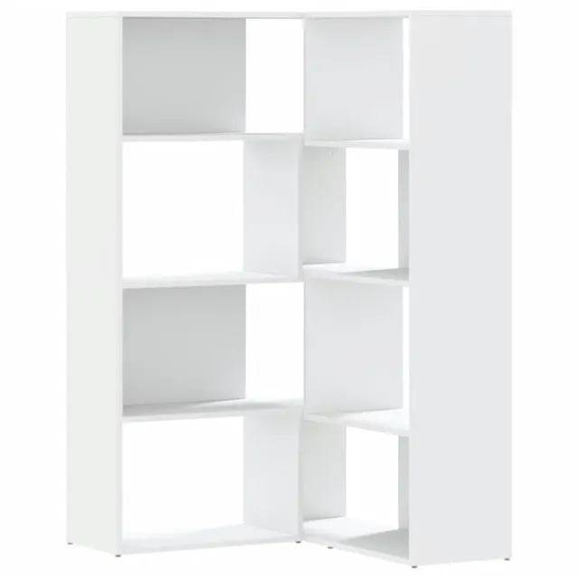vidaXL Möbel Eck-Bücherregal 4 Etagen Weiß 85x85x140 cm
