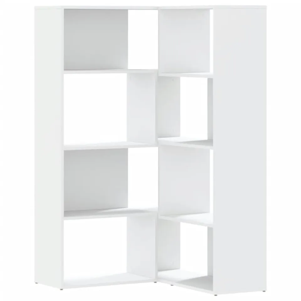 vidaXL Möbel Eck-Bücherregal 4 Etagen Weiß 85x85x140 cm