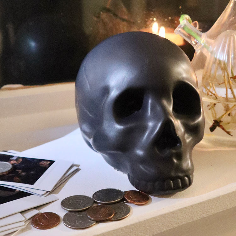 KIKKERLAND Home Skull Spardose Totenkopf Keramik mit Stopfen
