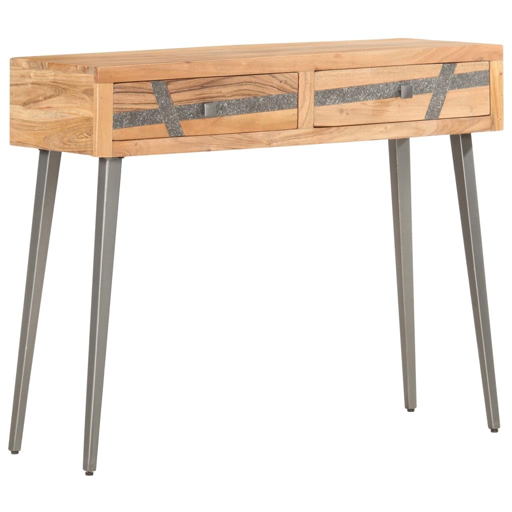 vidaXL Möbel Konsolentisch 90x30x75cm Akazienholz 2 Schubladen