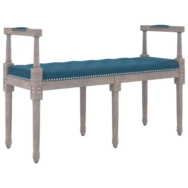 vidaXL Möbel Polsterbank Samt Blau 110 cm Vintage