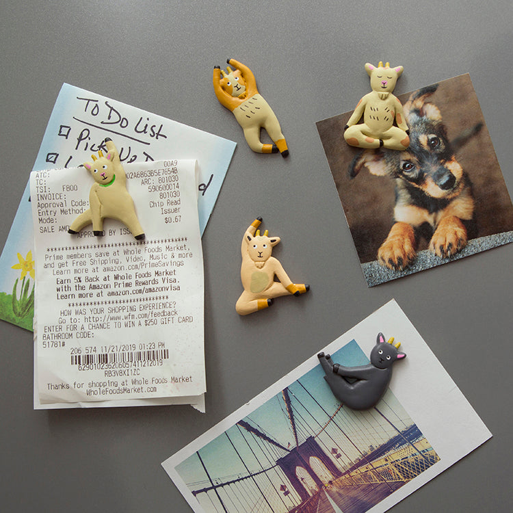 Kikkerland Home Goat Yoga Magnets Kühlschrankmagnete 5er