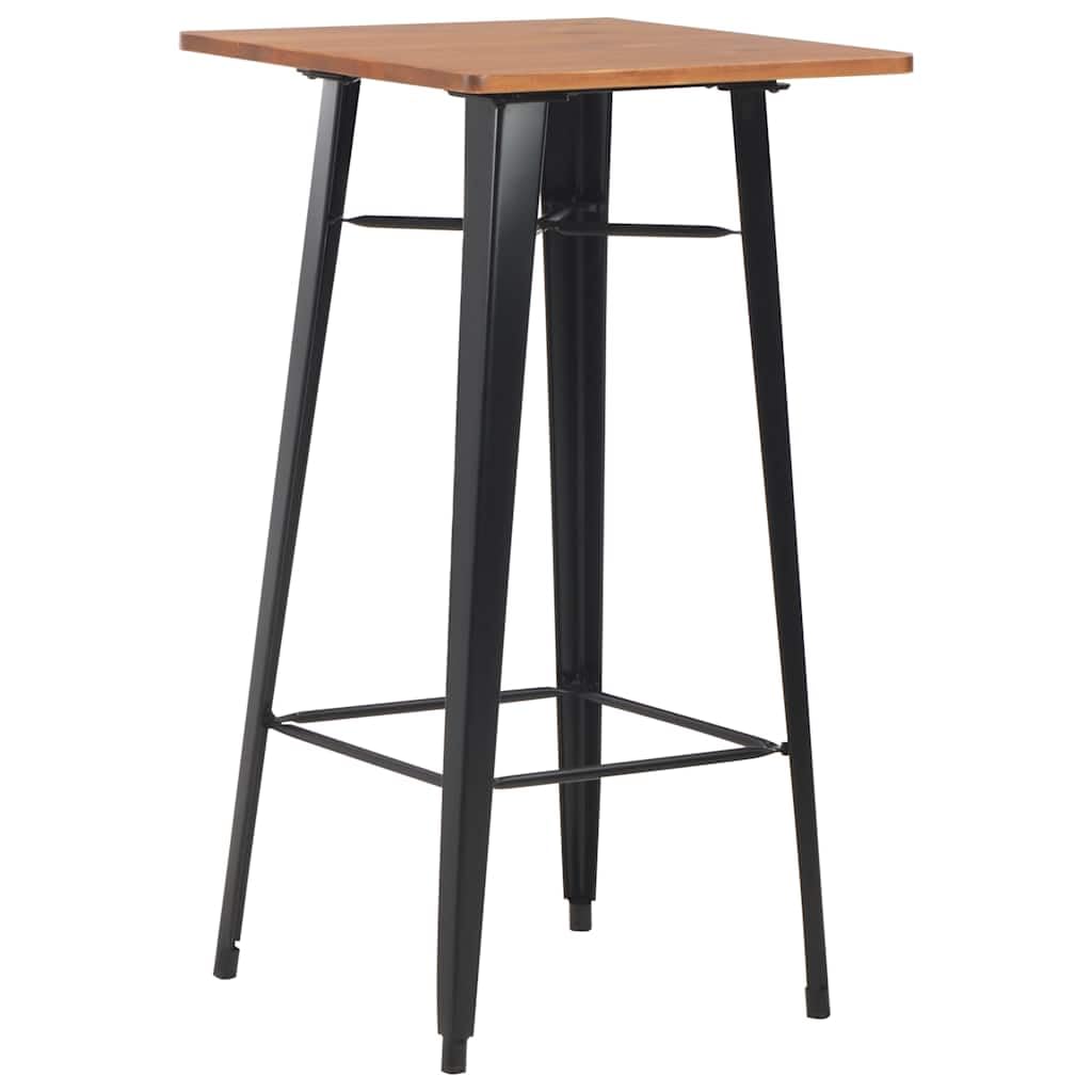 vidaXL Bartisch 60x60x108 cm Stehtisch Schwarz Kiefer Massivholz
