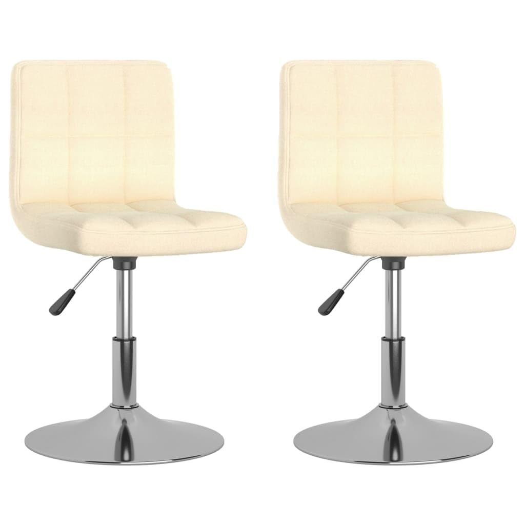vidaXL Esszimmerstühle 2x drehbar höhenverstellbar Creme Stoff