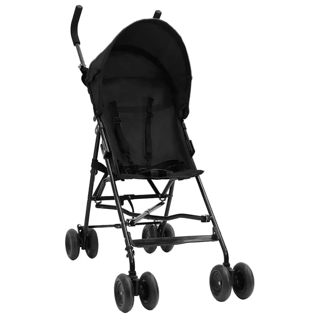 vidaXL Baby & Kleinkind Buggy Kinderwagen Anthrazit faltbar Stahl