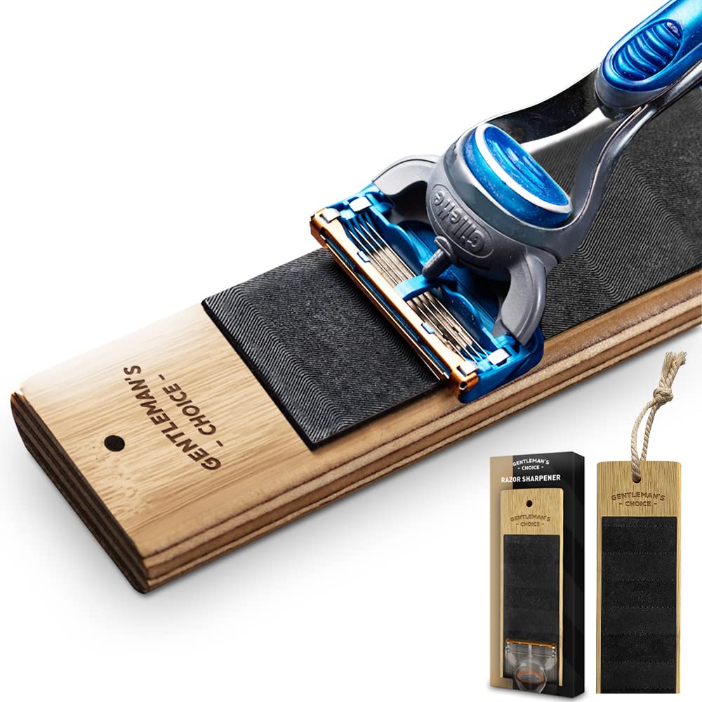 MikaMax Rasiermesserschärfer Bambus Holzdesign Rasierer Pad