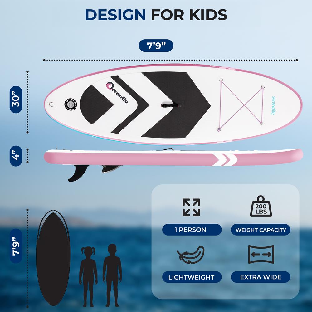 Serenelife SUP Knee Boards Kinder SUP aufblasbar 236cm mit Paddel