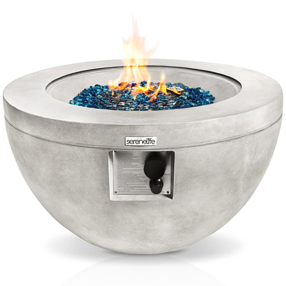 Serenelife Fire Pit Feuertisch Gas 40000 BTU Blaues Glas