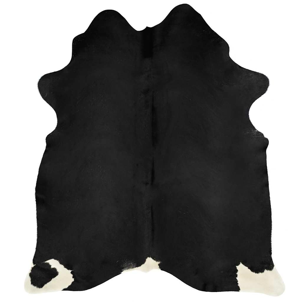 vidaXL Teppich Rindsleder Schwarz 180x220 cm Kuhfell
