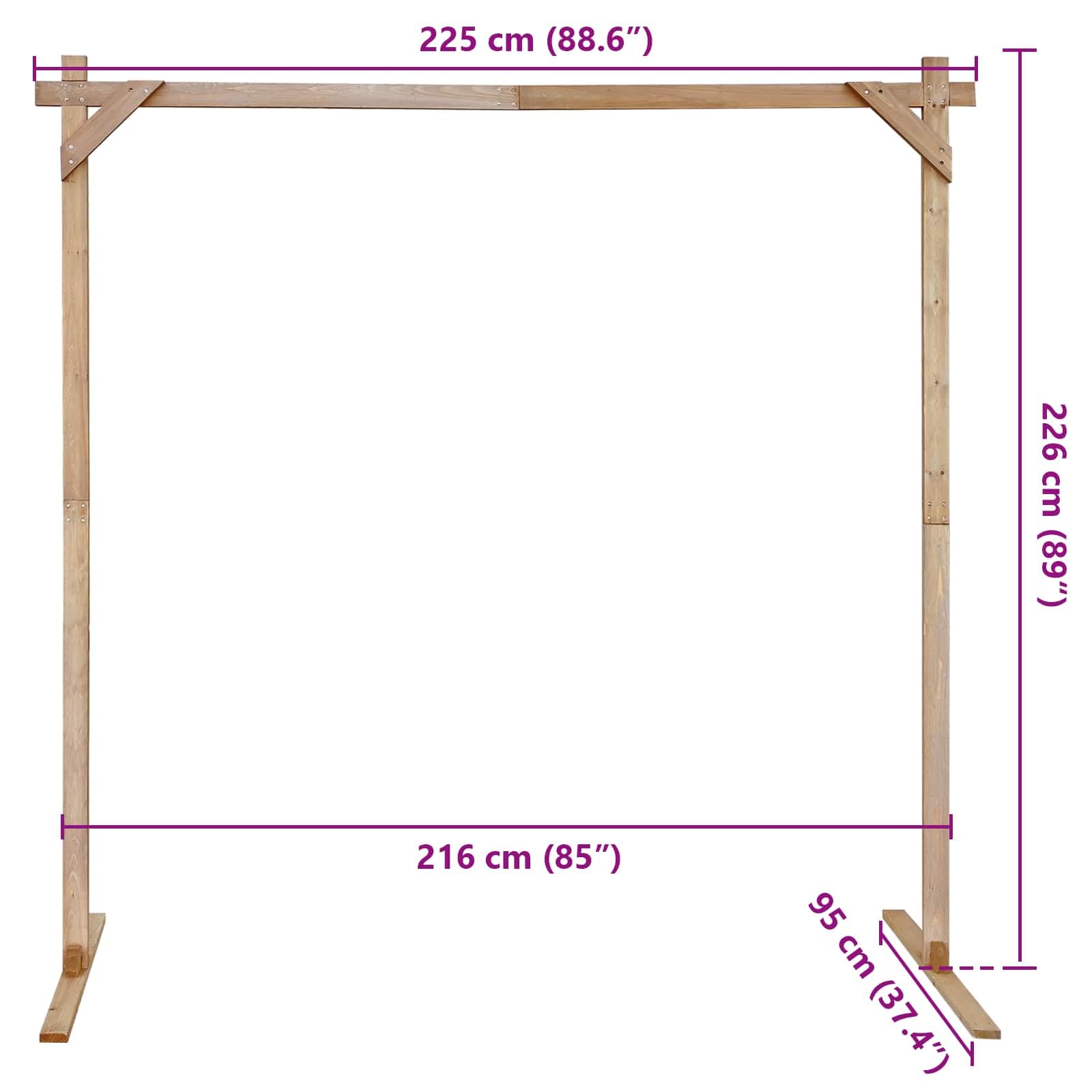 vidaXL Heim & Garten Hochzeitsbogen Hellbraun Kiefer 225 cm