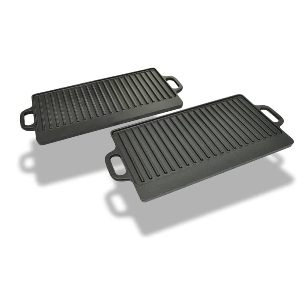 vidaXL Heim & Garten Grillplatte Wendeplatte Gusseisen 38x23 2 Stk