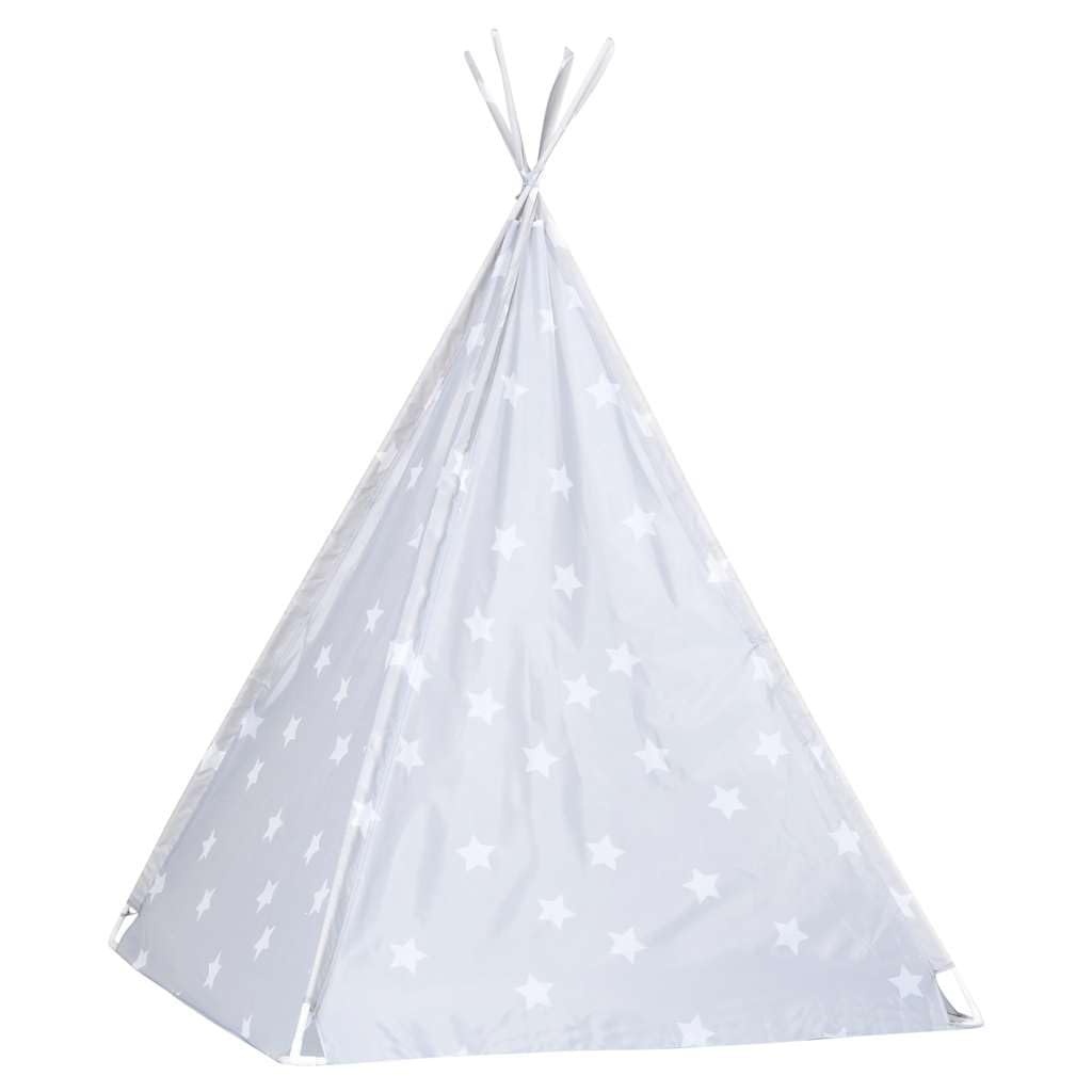 vidaXL Spielzeuge Spiele Kinder Tipi-Zelt Grau Polyester 115x115x160