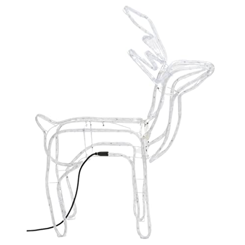 vidaXL Heim & Garten Rentier Silhouetten Leuchtfigur kaltweiß 76x42x87 2Stk