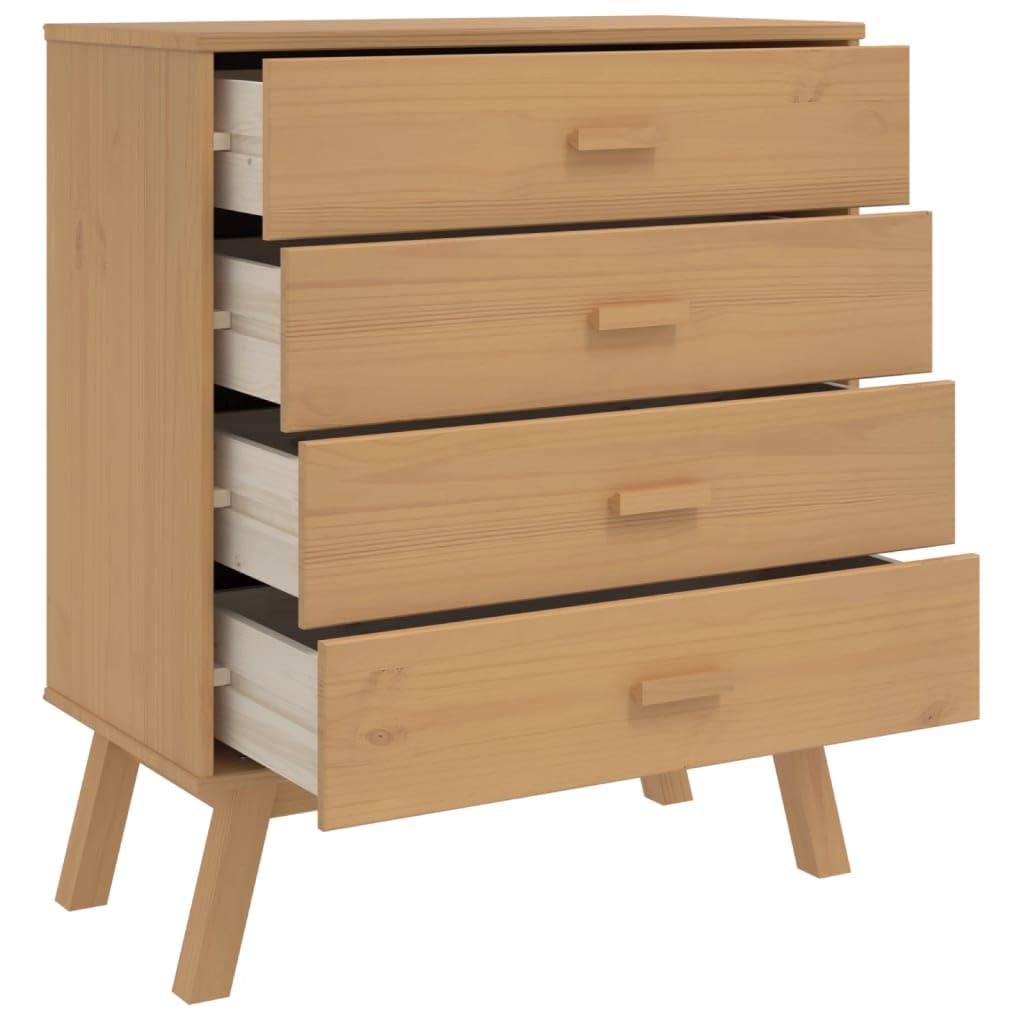 vidaXL Schubladenschrank Olden Braun Kiefer 4 Schubladen