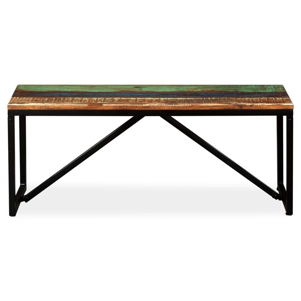 vidaXL Möbel Sitzbank Massivholz 110x35x45 Mehrfarbig