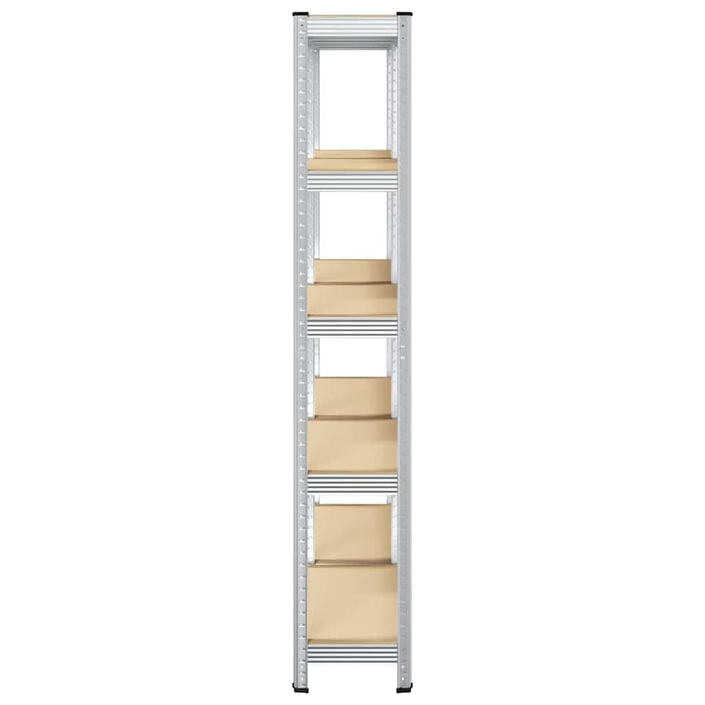 vidaXL Regal-Set 5 Böden 2 Stk Silber Schwerlastregal