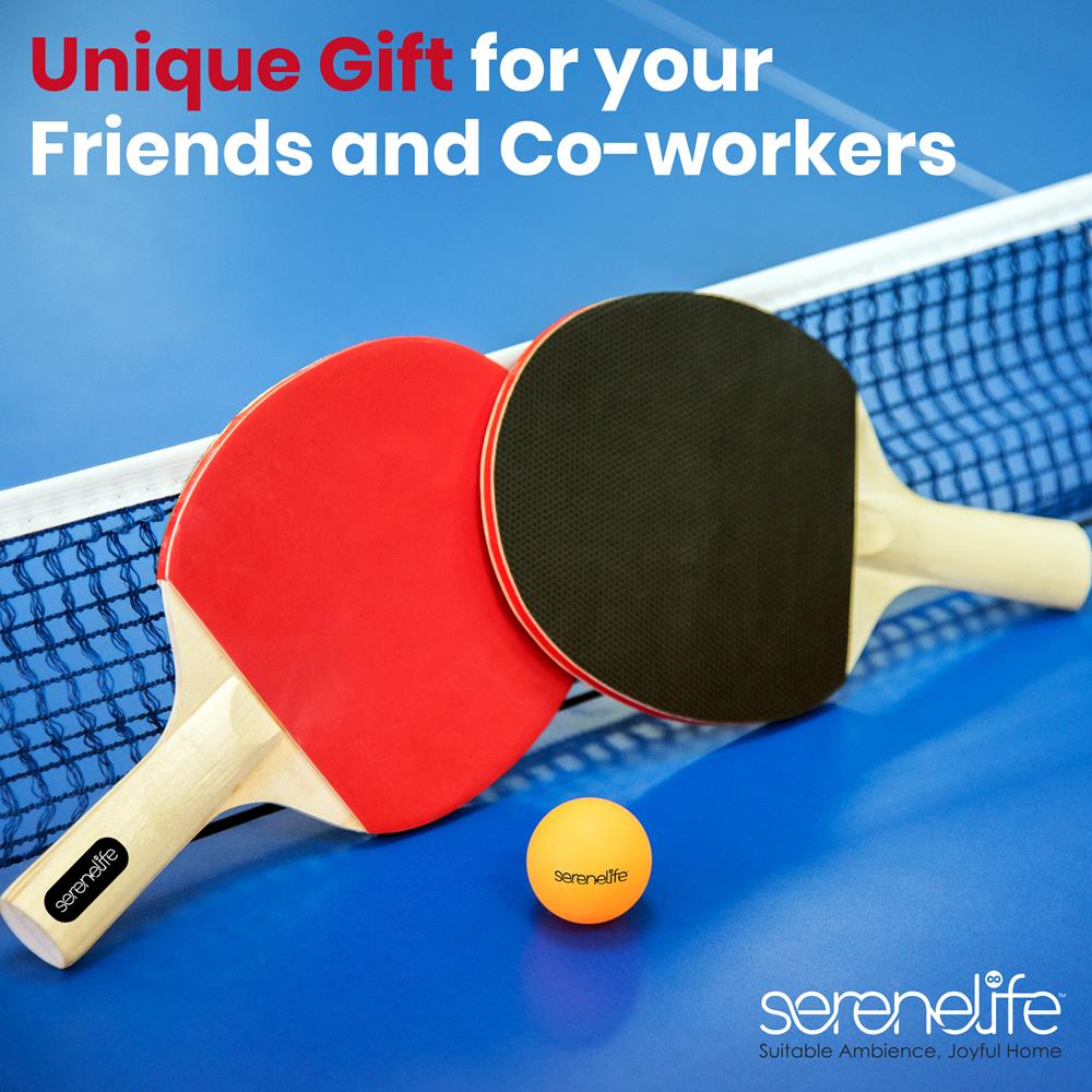 Serenelife Tischtennis Set 4 Schläger 8 Bälle Hülle Holz