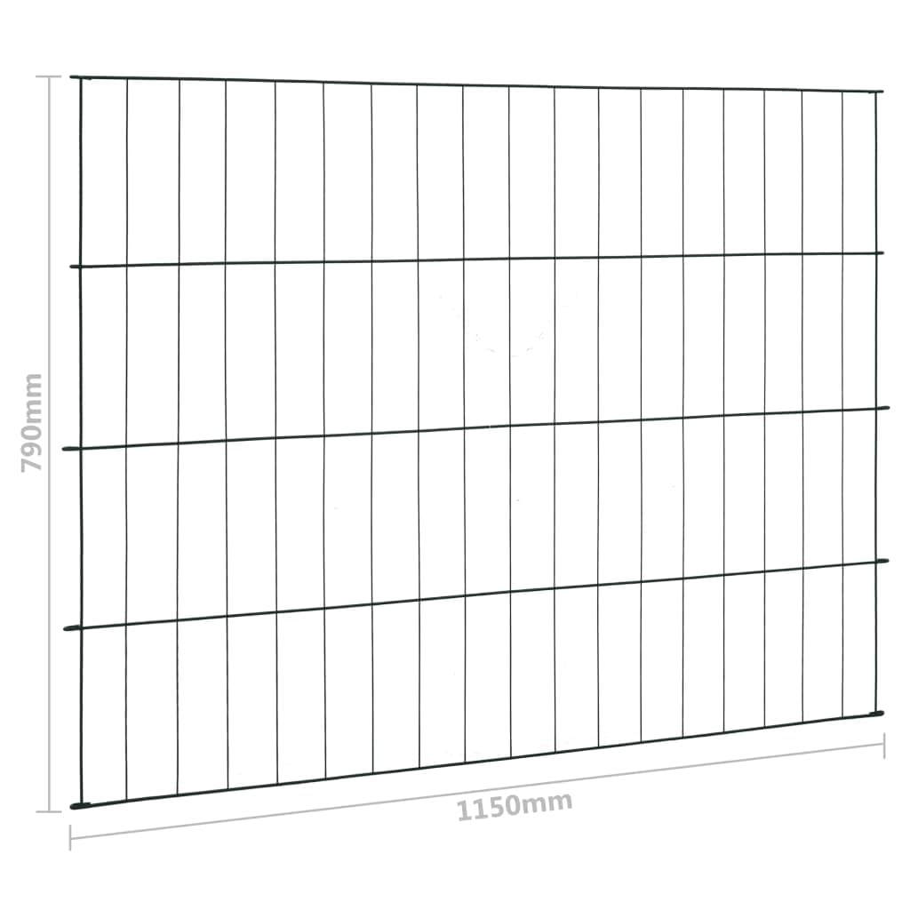 vidaXL Heim & Garten Gartenzaun Set Metall 115x79 cm Grün
