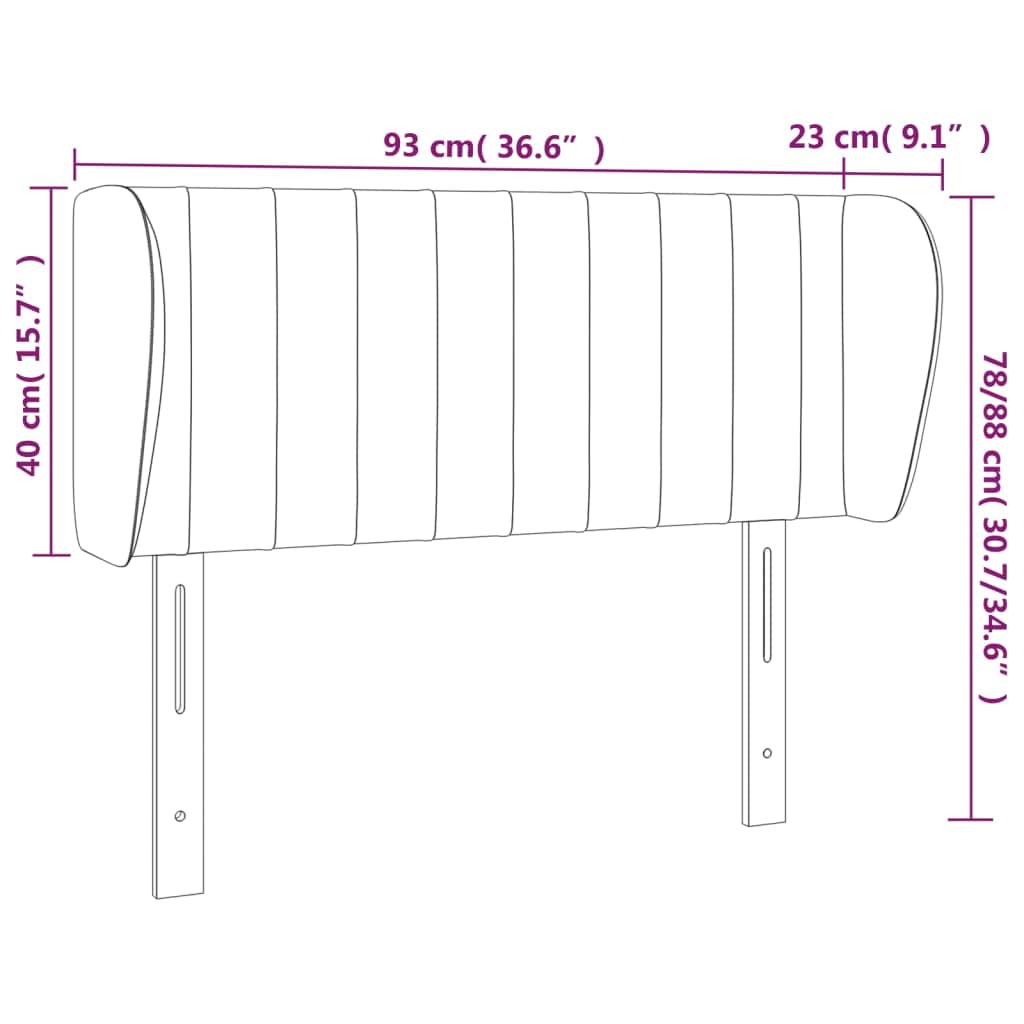 vidaXL Kopfteil mit Ohren Hellgrau 93 cm Stoff höhenverstellbar