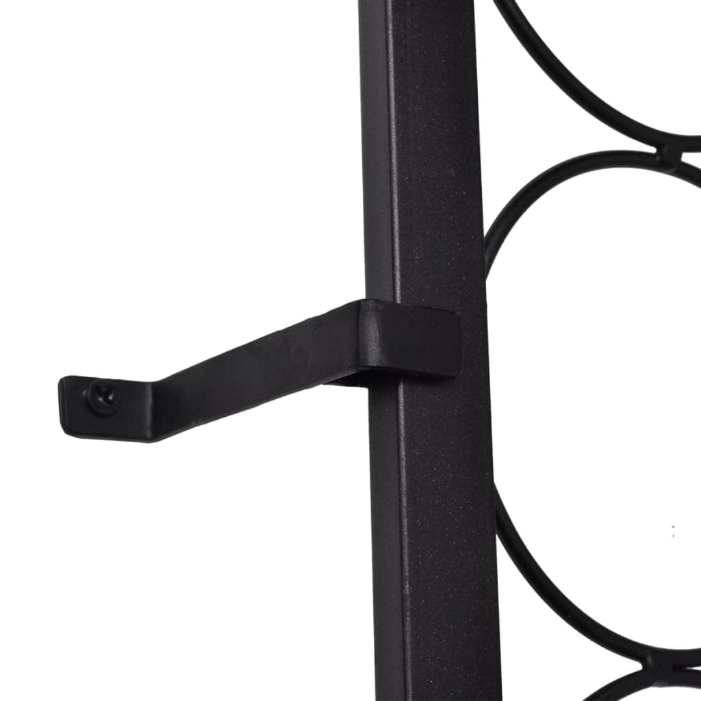vidaXL Möbel Flaschenregal 108 Flaschen Schwarz Metall 191cm