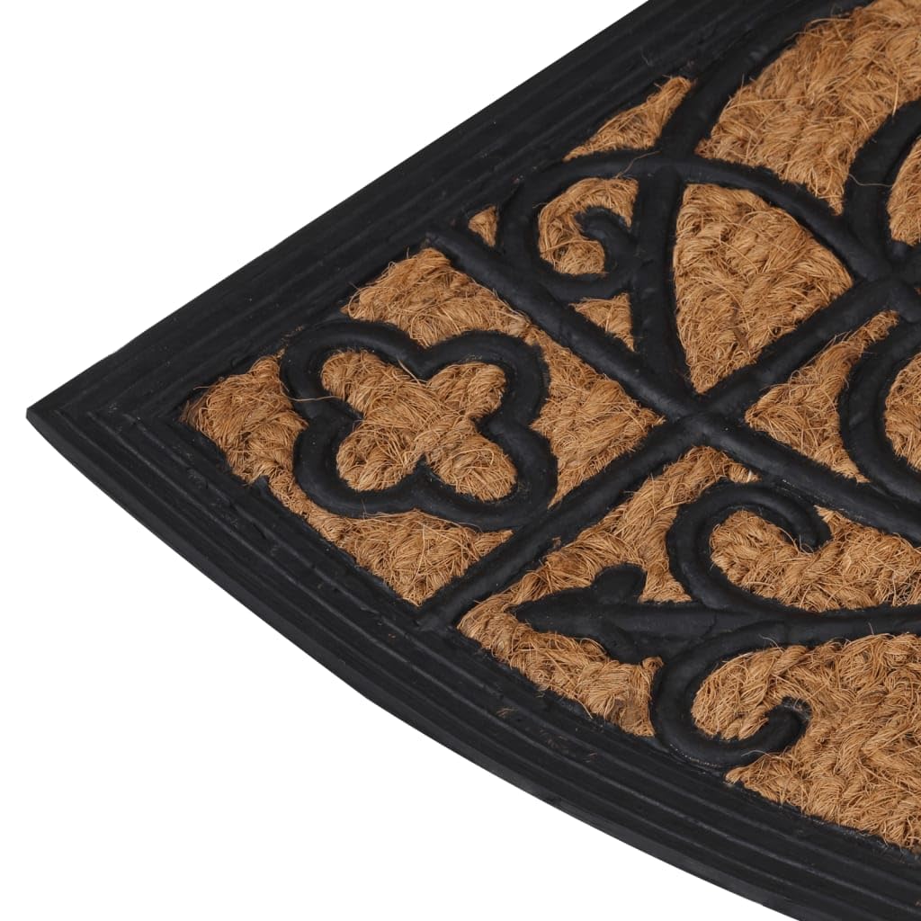 vidaXL Heim & Garten Fußmatte Halbrund 45x75 cm Kokos Gummi