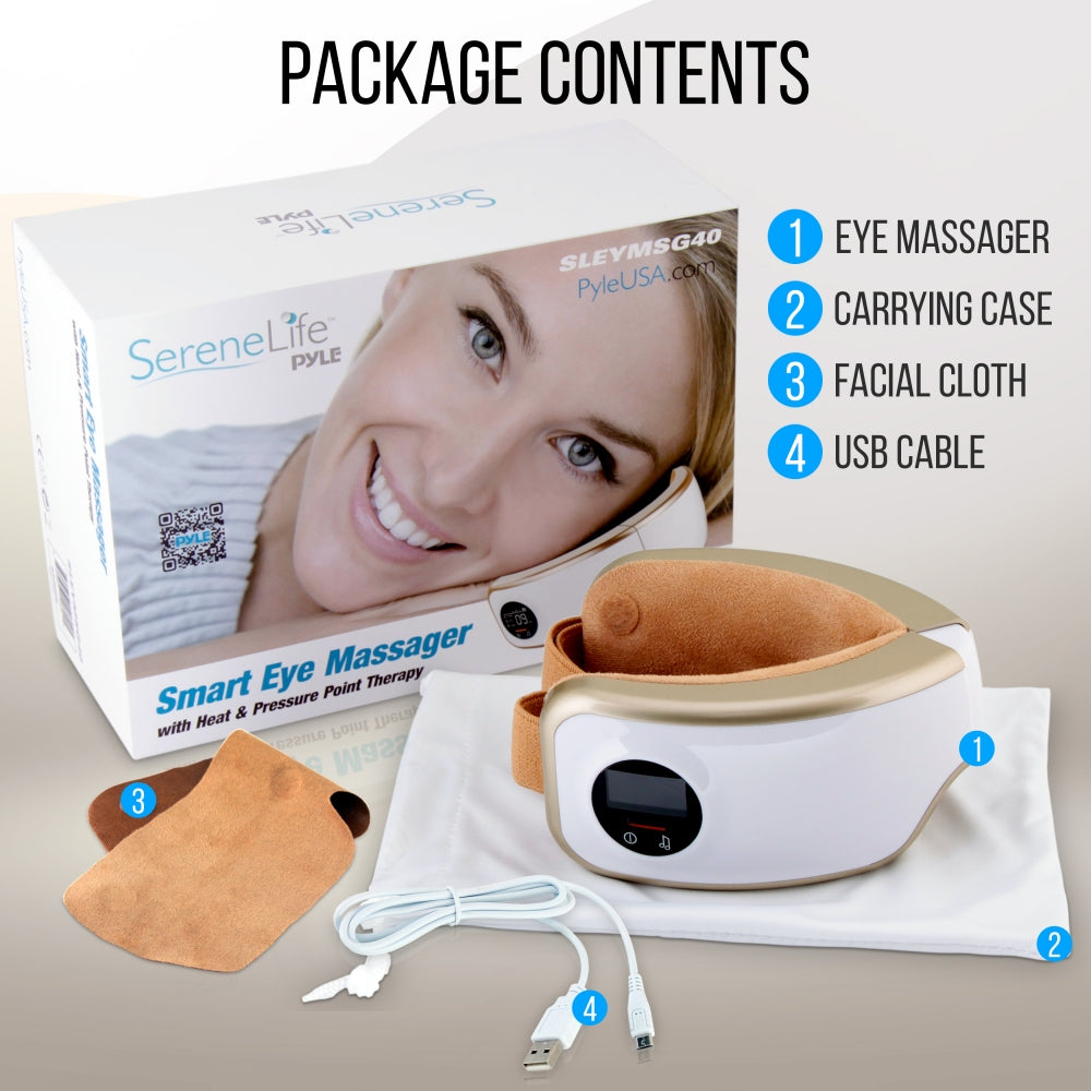 Serenelife Massage Augenmassagegerät mit Wärme Bluetooth
