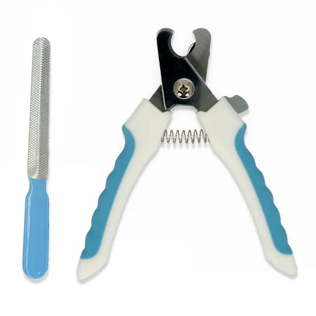 Intirilife Krallenschere Hund blau mit Nagelfeile Edelstahl