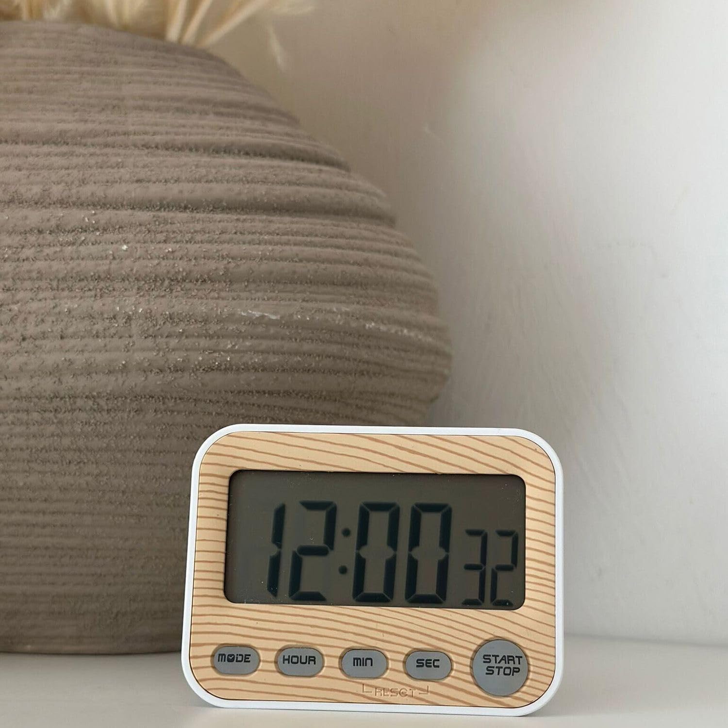Intirilife Timer Holz-Optik 9x3x7cm Küchentimer LCD