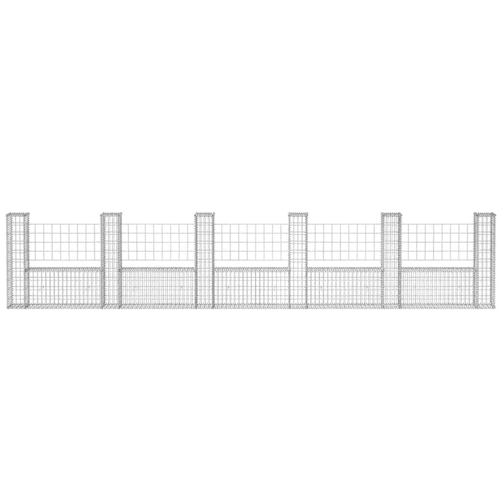 vidaXL Gabionenkorb U-Form Stahl Gabione 570x20x100 cm