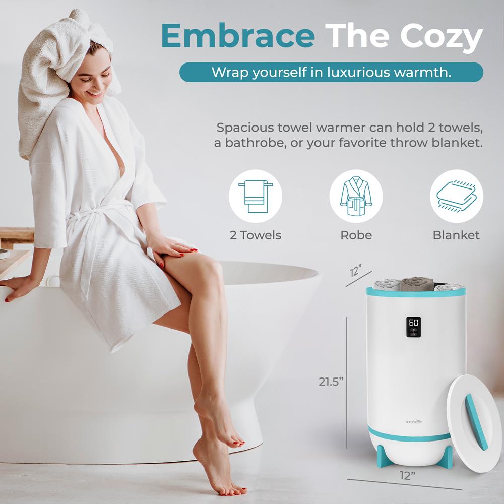 Serenelife Towel Warmers Handtuchwärmer Blau 20L mit Timer