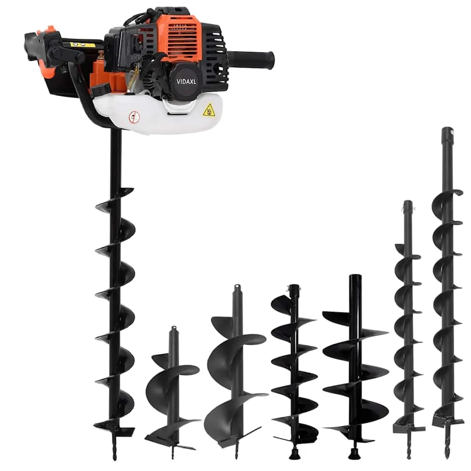 vidaXL Heimwerkerbedarf Erdbohrer-Set Benzin 52 ccm 7-teilig