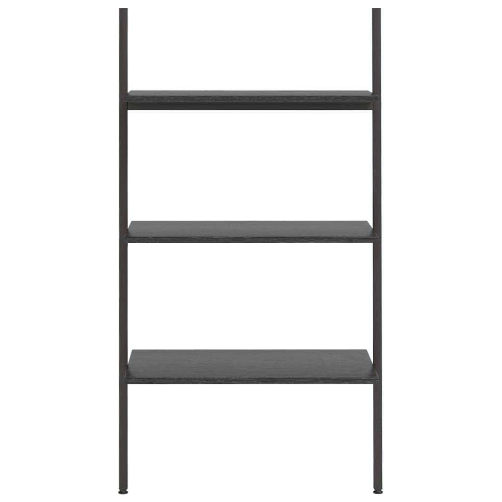 vidaXL Anlehnregal Schwarz 64x34x116 cm 3 Ablagen Stahl